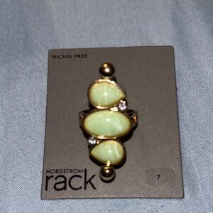 Nordstrom Gold and Light Green Ring